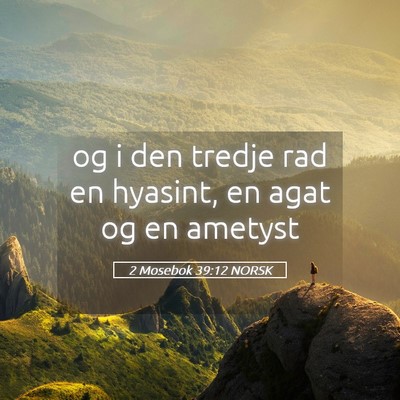 Picture 05 - 2 Mosebok 39:12 NORSK - og i den tredje rad en hyasint, en agat og en - Bible Verse Picture