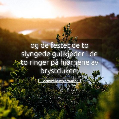 Picture 05 - 2 Mosebok 39:17 NORSK - og de festet de to slyngede gullkjeder i de to - Bible Verse Picture
