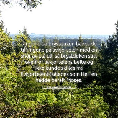 Picture 05 - 2 Mosebok 39:21 NORSK - Ringene på brystduken bandt de til ringene på - Bible Verse Picture