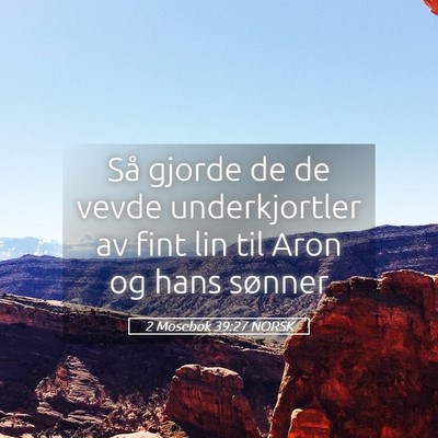 Picture 05 - 2 Mosebok 39:27 NORSK - Så gjorde de de vevde underkjortler av fint lin - Bible Verse Picture