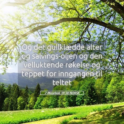 Picture 05 - 2 Mosebok 39:38 NORSK - Og det gullklædde alter og salvings-oljen og den - Bible Verse Picture