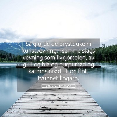 Picture 05 - 2 Mosebok 39:8 NORSK - Så gjorde de brystduken i kunstvevning, i samme - Bible Verse Picture