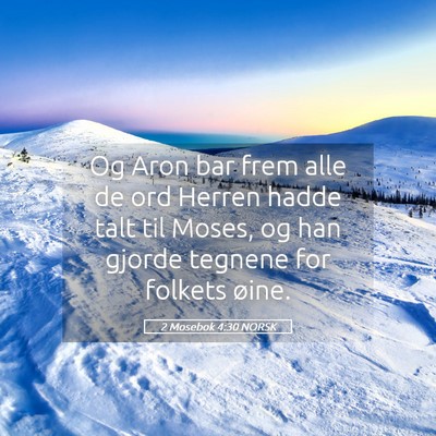 Picture 05 - 2 Mosebok 4:30 NORSK - Og Aron bar frem alle de ord Herren hadde talt - Bible Verse Picture