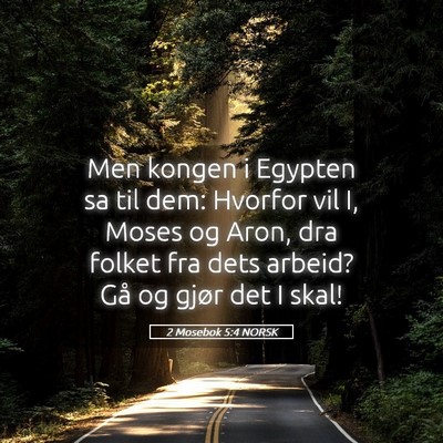 Picture 05 - 2 Mosebok 5:4 NORSK - Men kongen i Egypten sa til dem: Hvorfor vil I, - Bible Verse Picture