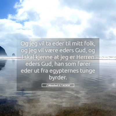 Picture 05 - 2 Mosebok 6:7 NORSK - Og jeg vil ta eder til mitt folk, og jeg vil - Bible Verse Picture