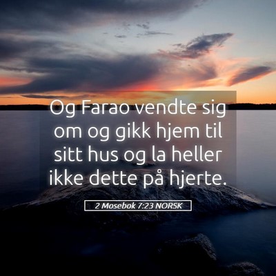 Picture 05 - 2 Mosebok 7:23 NORSK - Og Farao vendte sig om og gikk hjem til sitt hus - Bible Verse Picture