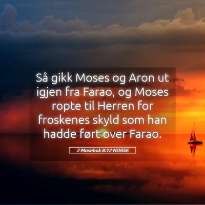 Picture 05 - 2 Mosebok 8:12 NORSK - Så gikk Moses og Aron ut igjen fra Farao, og - Bible Verse Picture
