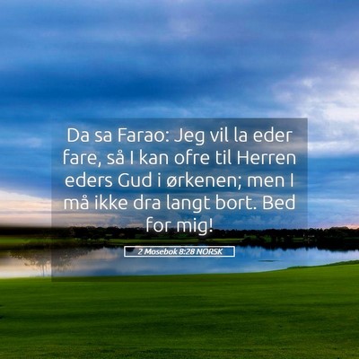 Picture 05 - 2 Mosebok 8:28 NORSK - Da sa Farao: Jeg vil la eder fare, så I kan ofre - Bible Verse Picture