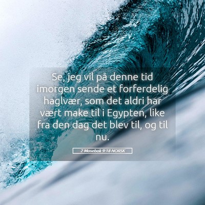 Picture 05 - 2 Mosebok 9:18 NORSK - Se, jeg vil på denne tid imorgen sende et - Bible Verse Picture