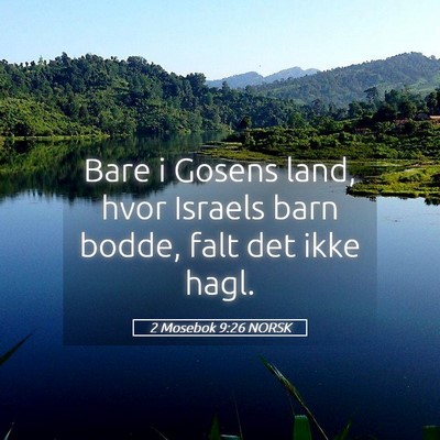 Picture 05 - 2 Mosebok 9:26 NORSK - Bare i Gosens land, hvor Israels barn bodde, falt - Bible Verse Picture