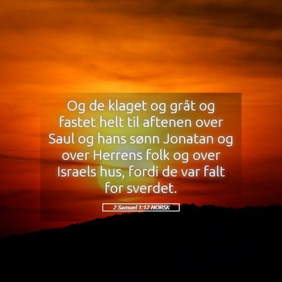 Picture 05 - 2 Samuel 1:12 NORSK - Og de klaget og gråt og fastet helt til aftenen - Bible Verse Picture