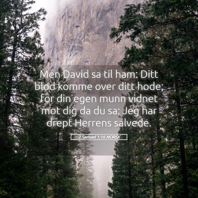 Picture 05 - 2 Samuel 1:16 NORSK - Men David sa til ham: Ditt blod komme over ditt - Bible Verse Picture