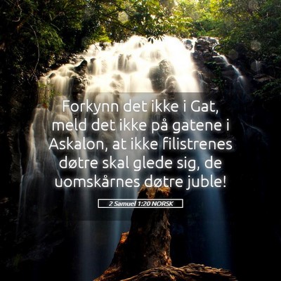 Picture 05 - 2 Samuel 1:20 NORSK - Forkynn det ikke i Gat, meld det ikke på gatene - Bible Verse Picture