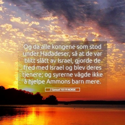 Picture 05 - 2 Samuel 10:19 NORSK - Og da alle kongene som stod under Hadadeser, så - Bible Verse Picture