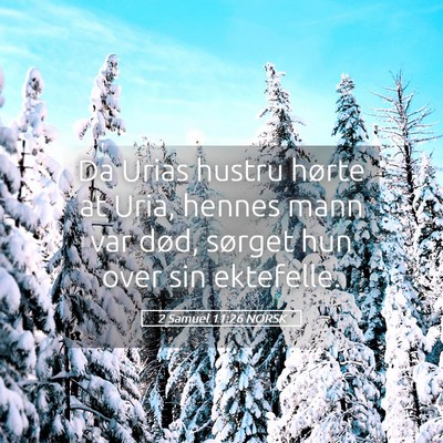 Picture 05 - 2 Samuel 11:26 NORSK - Da Urias hustru hørte at Uria, hennes mann var - Bible Verse Picture