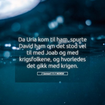Picture 05 - 2 Samuel 11:7 NORSK - Da Uria kom til ham, spurte David ham om det stod - Bible Verse Picture