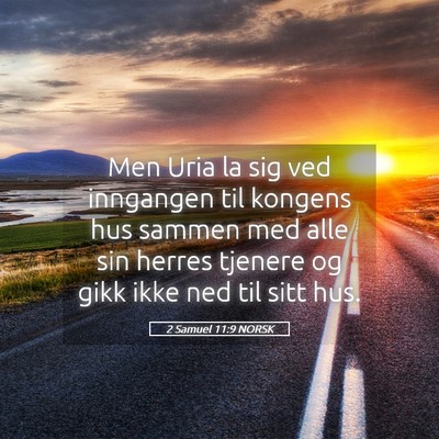 Picture 05 - 2 Samuel 11:9 NORSK - Men Uria la sig ved inngangen til kongens hus - Bible Verse Picture