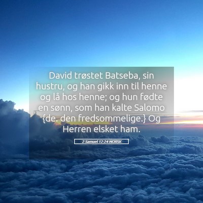 Picture 05 - 2 Samuel 12:24 NORSK - David trøstet Batseba, sin hustru, og han gikk - Bible Verse Picture
