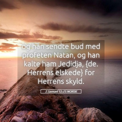 Picture 05 - 2 Samuel 12:25 NORSK - og han sendte bud med profeten Natan, og han - Bible Verse Picture