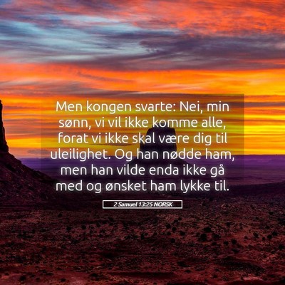 Picture 05 - 2 Samuel 13:25 NORSK - Men kongen svarte: Nei, min sønn, vi vil ikke - Bible Verse Picture