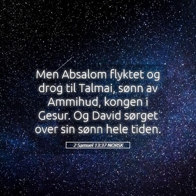 Picture 05 - 2 Samuel 13:37 NORSK - Men Absalom flyktet og drog til Talmai, sønn av - Bible Verse Picture