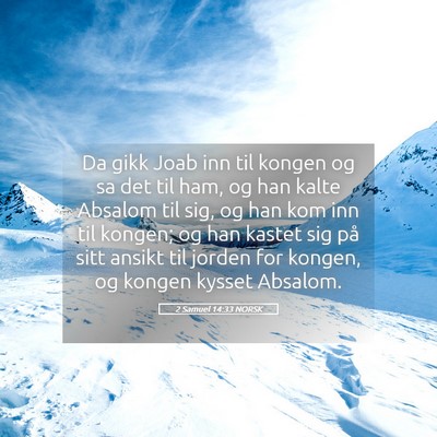 Picture 05 - 2 Samuel 14:33 NORSK - Da gikk Joab inn til kongen og sa det til ham, og - Bible Verse Picture
