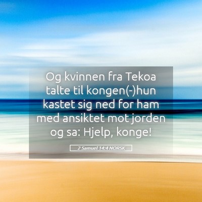 Picture 05 - 2 Samuel 14:4 NORSK - Og kvinnen fra Tekoa talte til kongen(-)hun - Bible Verse Picture