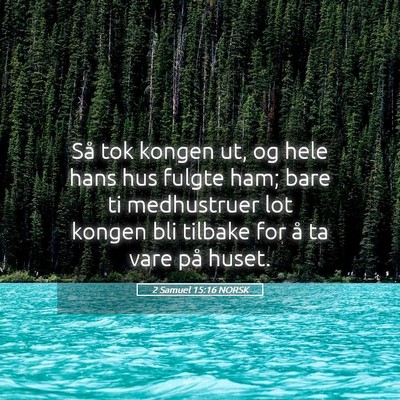 Picture 05 - 2 Samuel 15:16 NORSK - Så tok kongen ut, og hele hans hus fulgte ham; - Bible Verse Picture