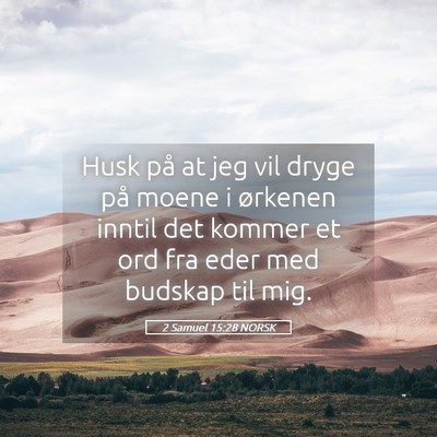 Picture 05 - 2 Samuel 15:28 NORSK - Husk på at jeg vil dryge på moene i ørkenen - Bible Verse Picture