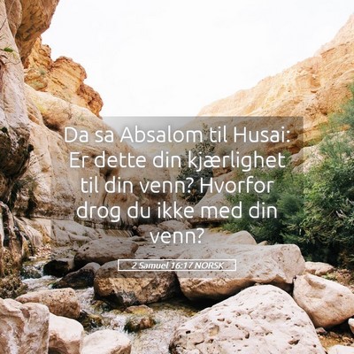Picture 05 - 2 Samuel 16:17 NORSK - Da sa Absalom til Husai: Er dette din kjærlighet - Bible Verse Picture