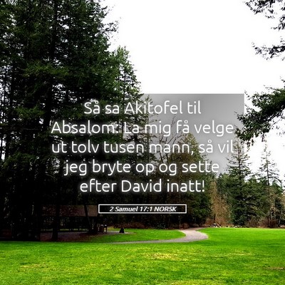 Picture 05 - 2 Samuel 17:1 NORSK - Så sa Akitofel til Absalom: La mig få velge ut - Bible Verse Picture
