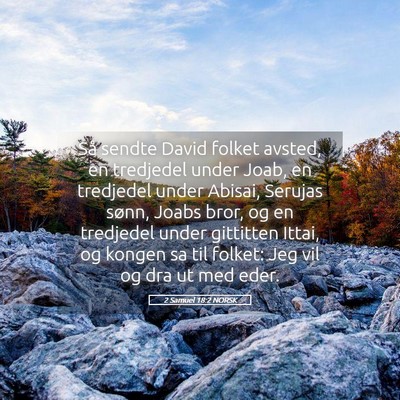 Picture 05 - 2 Samuel 18:2 NORSK - Så sendte David folket avsted, en tredjedel - Bible Verse Picture