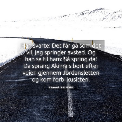 Picture 05 - 2 Samuel 18:23 NORSK - Han svarte: Det får gå som det vil, jeg - Bible Verse Picture
