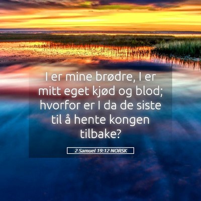 Picture 05 - 2 Samuel 19:12 NORSK - I er mine brødre, I er mitt eget kjød og blod; - Bible Verse Picture