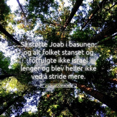 Picture 05 - 2 Samuel 2:28 NORSK - Så støtte Joab i basunen, og alt folket stanset - Bible Verse Picture