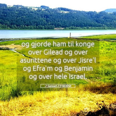 Picture 05 - 2 Samuel 2:9 NORSK - og gjorde ham til konge over Gilead og over - Bible Verse Picture