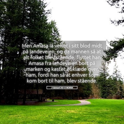 Picture 05 - 2 Samuel 20:12 NORSK - Men Amasa lå veltet i sitt blod midt på - Bible Verse Picture