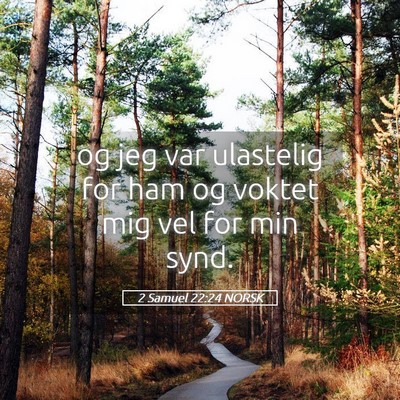 Picture 05 - 2 Samuel 22:24 NORSK - og jeg var ulastelig for ham og voktet mig vel - Bible Verse Picture