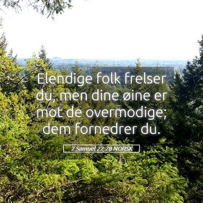 Picture 05 - 2 Samuel 22:28 NORSK - Elendige folk frelser du, men dine øine er mot - Bible Verse Picture