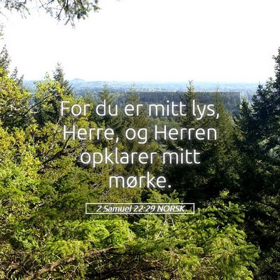 Picture 05 - 2 Samuel 22:29 NORSK - For du er mitt lys, Herre, og Herren opklarer - Bible Verse Picture