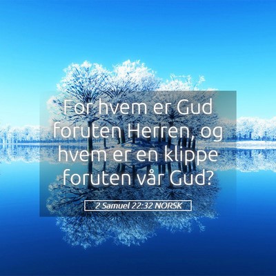 Picture 05 - 2 Samuel 22:32 NORSK - For hvem er Gud foruten Herren, og hvem er en - Bible Verse Picture
