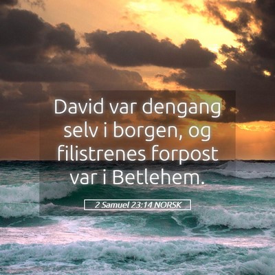 Picture 05 - 2 Samuel 23:14 NORSK - David var dengang selv i borgen, og filistrenes - Bible Verse Picture