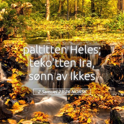 Picture 05 - 2 Samuel 23:26 NORSK - paltitten Heles; teko'tten Ira, sønn av - Bible Verse Picture