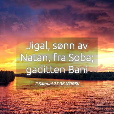 Picture 05 - 2 Samuel 23:36 NORSK - Jigal, sønn av Natan, fra Soba; gaditten - Bible Verse Picture