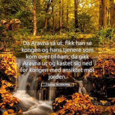 Picture 05 - 2 Samuel 24:20 NORSK - Da Aravna så ut, fikk han se kongen og hans - Bible Verse Picture