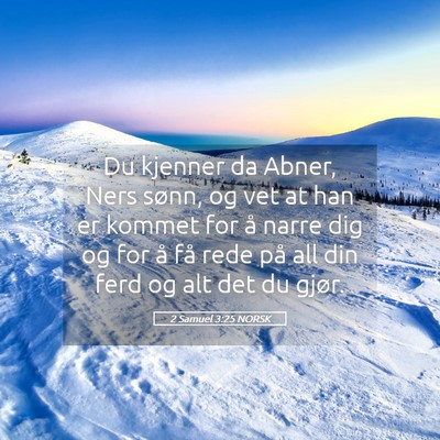 Picture 05 - 2 Samuel 3:25 NORSK - Du kjenner da Abner, Ners sønn, og vet at han er - Bible Verse Picture