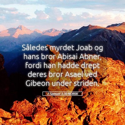 Picture 05 - 2 Samuel 3:30 NORSK - Således myrdet Joab og hans bror Abisai Abner, - Bible Verse Picture