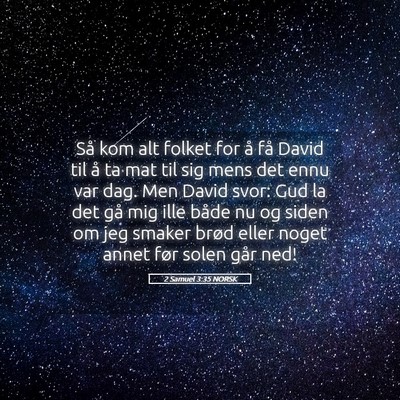 Picture 05 - 2 Samuel 3:35 NORSK - Så kom alt folket for å få David til å ta mat - Bible Verse Picture