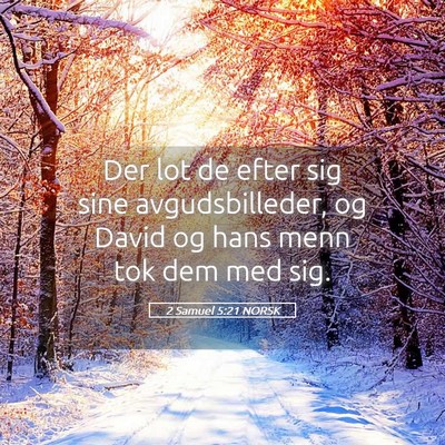 Picture 05 - 2 Samuel 5:21 NORSK - Der lot de efter sig sine avgudsbilleder, og - Bible Verse Picture