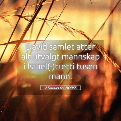 Picture 05 - 2 Samuel 6:1 NORSK - David samlet atter alt utvalgt mannskap i - Bible Verse Picture